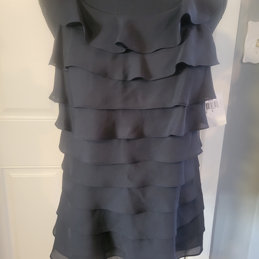 Elegant Black Ruffled Blouse